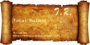 Tatai Roland névjegykártya